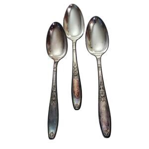 Lot 3 Teaspoons 1847 Rogers Bros. Antique AMBASSADOR Silverplate Ca 1919